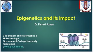 Lecture 1 Epigenetics [upl. by Berns363]