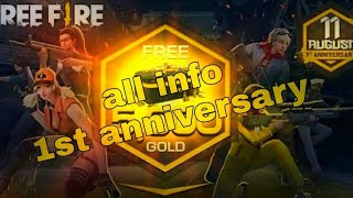 Free Fire 1st Anniversary All Information  FREE FIRE BATTLEGROUNDS [upl. by Pirnot]