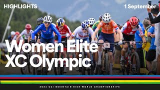 Women Elite Crosscountry Olympic Highlights  2024 UCI Mountain Bike World Championships [upl. by Ekle]