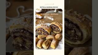 Nutella Banana pecivo – Brzi desert s lisnatim tijestom 😍👌 cake food recepti kuvanje [upl. by Kolb]