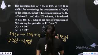 The decomposition of N2O5 in CCl4 at 318 K is studied by monitoring the concentration of N2O5 in [upl. by Inalan]