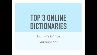 Top 3 Free Online Dictionaries [upl. by Nitram]