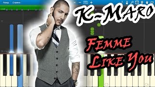 KMaro  Femme Like You Piano Tutorial Synthesia [upl. by Otxis457]