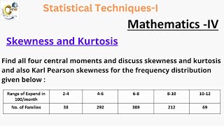 Find all four central moments and discuss skewness and kurtosis [upl. by Wohlen]