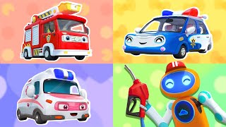 Police Car is Running out of Gas  Monster Truck  Car Cartoon  Kids Cartoon  BabyBus  Cars World [upl. by Thurlow902]