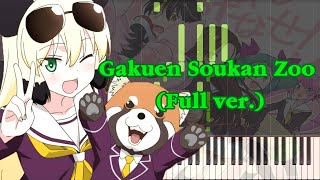 Murenase Seton Gakuen OP  Gakuen Soukan Zoo Full ver Piano Arrangement [upl. by Ioved622]