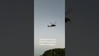 Government Helicopter Trolling Donation Center North Carolina disasterresponse northcarolina [upl. by Jadda]