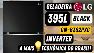 TUDO SOBRE A GELADEIRA LG FROST FREE INVERTER 395L DUPLEX COR BLACK  PRETO GNB392PXG Review CDR [upl. by Lifton]