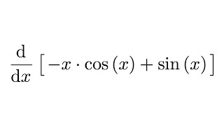 Derivative of xcosx  sinx [upl. by Lil241]