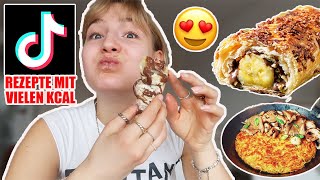 1 Tag virale Tiktok Rezepte mit viel Kalorien testen worth it [upl. by Ainelec]