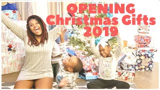 OPENING CHRISTMAS PRESENTS 2019 CHRISTMAS MORNING [upl. by Eeldarb]