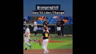 Ryan Geraghty 97mph fastball slider 84 change 88 mlbb baseball college [upl. by Arnelle962]