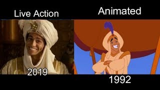 Aladdin Prince Ali  Principe Ali 1992 vs 2019  Song Comparison [upl. by Ube]