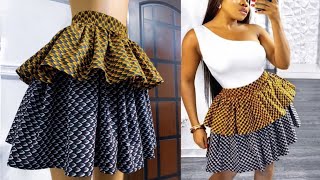 How to Cut and Sew a Double Layered Gathered Skirt Beginners Friendly [upl. by Rebna]