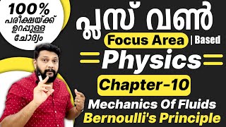 Plus One  Physics  Chapter 10  Mechanics Of Fluids  Bernoullis Principle  Part 2 [upl. by Nicolette]