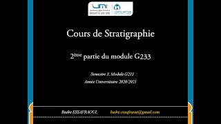 1 ère séance cours stratigraphie FSTE [upl. by Perdita561]