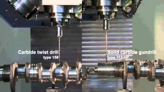 botek Solid carbide gundrill Type 113HP versus Solid carbide twist drill [upl. by Zuckerman]