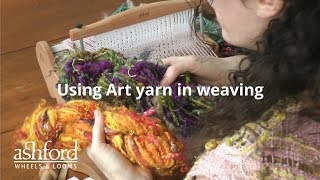 Using your art yarn in weaving [upl. by Ahsyekat777]