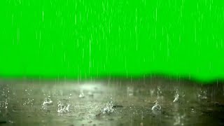 Relaxing Rain Drops Green Screen Background With Sounds HD Footage [upl. by Enelia]