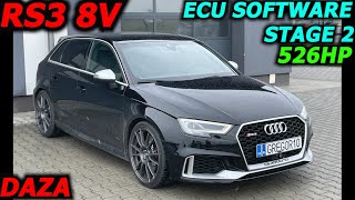 AUDI RS3 DAZA STAGE2 526HP From Slovakia at GREGOR10 DYNO 25TFSI ChipTuning Legendary 5cylinder [upl. by Aserehtairam118]