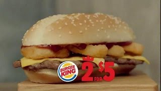 TV Commercial Spot  Burger King  2 for 5 Menu  Extra Long BBQ Cheeseburger  Taste Is King [upl. by Hartley220]