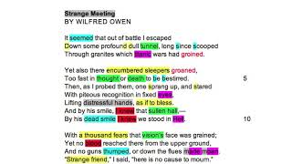 Brief Analysis  Strange Meeting by Wilfred Owen [upl. by Fredrick897]