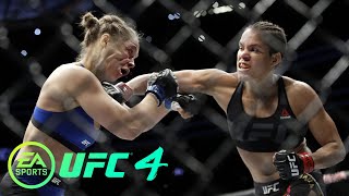 Amanda Nunes vs Ronda Rousey  UFC 207 UFC 4 [upl. by Llewej]