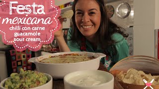 FESTA MEXICANA  Receita de Guacamole Chilli com Carne e Sour Cream [upl. by Whallon]