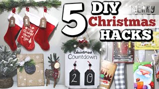 5 DIY Dollar Store Christmas Hacks YOU NEED  Dollar Tree Christmas DIYS 2019  Krafts by Katelyn [upl. by Yreneh574]