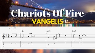 Chariots Of Fire  Vangelis  Fingerstyle Guitar Tutorial Tab [upl. by Yclehc]