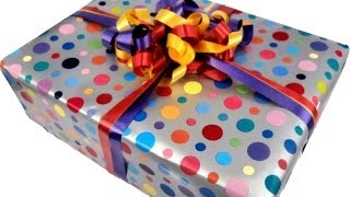 Gift Wrapping Demo  Colourful Spots with Curling Ribbon [upl. by Felicity758]