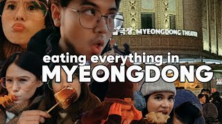 Eating everything sa MYEONGDONG night market  Mukbang Foodtrip  Pinoys in Seoul [upl. by Dric576]