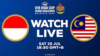 LIVE  Indonesia v Malaysia  FIBA U18 Asia Cup 2024  SEABA Qualifiers [upl. by Damle]