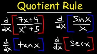 Quotient Rule For Derivatives [upl. by Nnad]