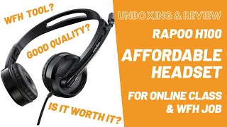 Affordable Noise Cancelling Headset  H100 Rapoo Headset Unboxing amp Review [upl. by Ardnuasak506]