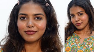 Dusky skin summer glow makeup Trying out new products தமிழ்  HARINI SI [upl. by Kella]