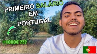 QUANTO RECEBI NO PRIMEIRO SALÁRIO EM PORTUGAL 2023 [upl. by Neleh882]