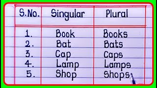 Singular and Plural in English Grammar  Singular and Plural Nounswords 50 [upl. by Hax]