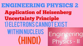 ENGINEERING PHYSICS 2Application of Uncertainty PrincipleElectrons Cannot Exist Within Nucleus [upl. by Yendirb]