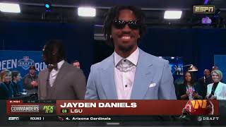 24 NFL Draft Washington Commanders FINALLY got THE QB  Select LSUs Jayden Daniels [upl. by Wildee338]