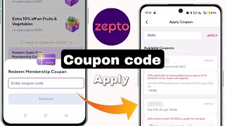 Zepto me coupon kaise use kare  zepto coupon code  zepto membership coupon code [upl. by Sherrill391]