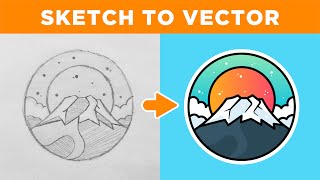 Adobe Illustrator Tutorial Create a Vector Logo from a Sketch in 2024 [upl. by Grantham49]