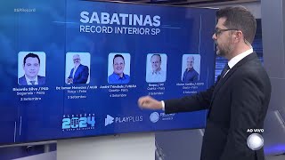 O Voto na Record Record Interior SP inicia sabatinas com candidatos a prefeitos nesta segunda 2 [upl. by Dremann]