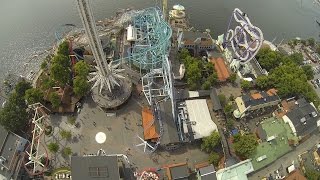 Intamin Tilt Freefall Giant Drop Gröna Lund 2016 POV Onride [upl. by Pohsib]