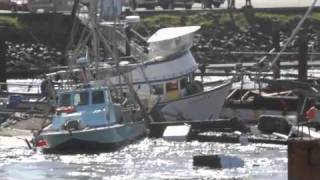 Tsunami destroys Crescent City Harbor 31111 HD [upl. by Koral891]