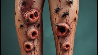 ASMR Animation Treatment For Walk  ASMR Removal Leech Maggot Infected Toe  ASMR Foot Surgery [upl. by Jennine]