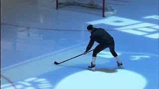 MarcAndre Fleury shows off his stick skills [upl. by Ahseram152]