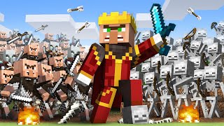 Villager and Pillager Alliance vs Skeleton King  Minecraft Animation Movie [upl. by Auqinu]