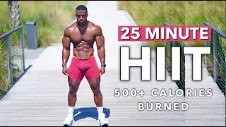 NO EQUIPMENT FULL BODY HIIT 25 MINUTES  BURN UP TO 500 CALORIES [upl. by Japha]