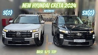 Hyundai Creta Facelift 2024 🔥 Creta SO vs SxO  Base Automatic vs Top Automatic  Comparison [upl. by Baruch577]